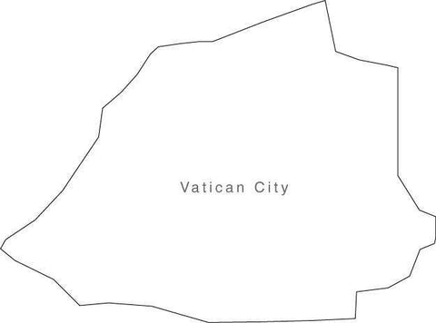 Digital Black & White Vatican City map in Adobe Illustrator EPS vector format