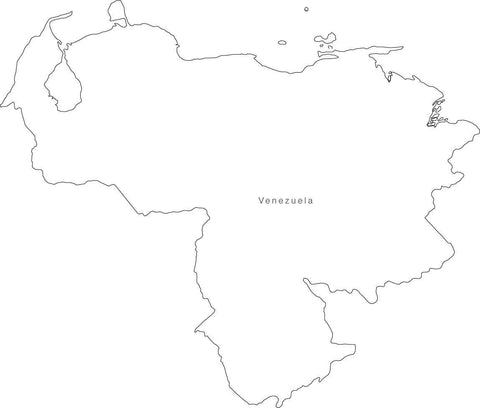 Digital Black & White Venezuela map in Adobe Illustrator EPS vector format