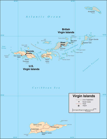Digital Virgin Islands map in Adobe Illustrator vector format