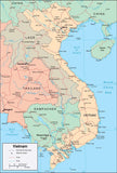 Digital Vietnam map in Adobe Illustrator vector format