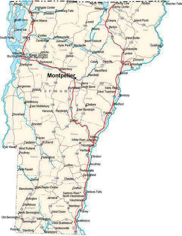 Vermont State Map - Cut Out Style - Fit Together Series