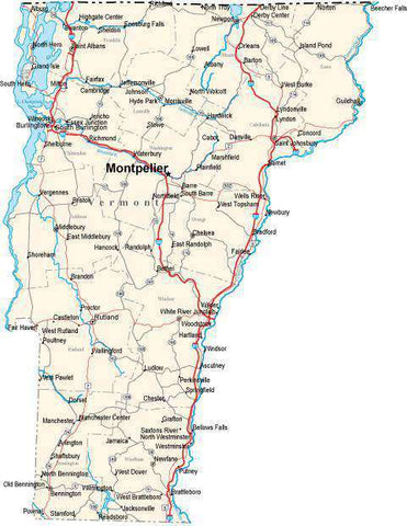 Vermont State Map - Cut Out Style - Fit Together Series