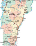 Vermont State Map - Multi-Color Style - Fit Together Series