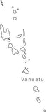 Digital Black & White Vanuatu map in Adobe Illustrator EPS vector format