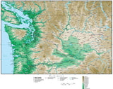 Washington Map with Contour Background