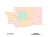 Digital Washington Map with 2022 Congressional Districts