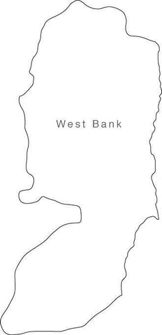 Digital Black & White West Bank map in Adobe Illustrator EPS vector format
