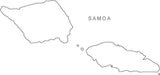 Digital Black & White Samoa map in Adobe Illustrator EPS vector format
