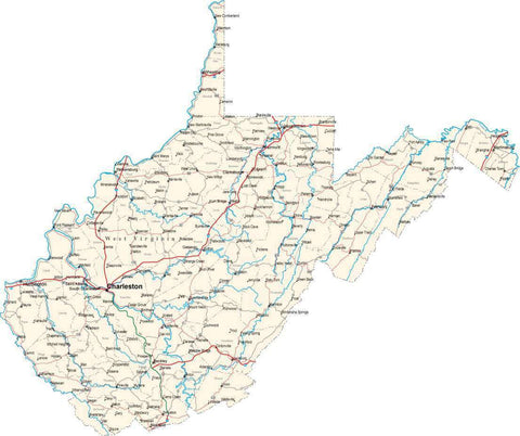 West Virginia State Map - Cut Out Style - Fit Together Series
