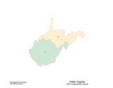 Digital West Virginia Map with 2022 Congressional Districts
