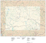 Detailed Wyoming Digital Map with County Boundaries, Cities, Highways, and more