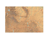 Digital Wyoming map in Fit Together style with Terrain WY-USA-852137