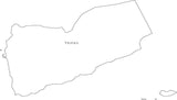 Digital Black & White Yemen map in Adobe Illustrator EPS vector format