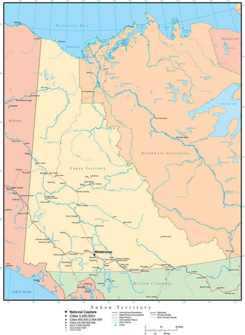 Yuk Map Yukon Territory map in Adobe Illustrator vector format
