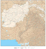 High Detail Afghanistan Map - 22 inches by 24 inches