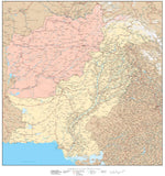 High Detail Afghanistan & Pakistan Map - 22 inches by 24 inches