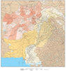 High Detail Afghanistan & Pakistan with Provinces & Districts Map - 22 inches by 24 inches