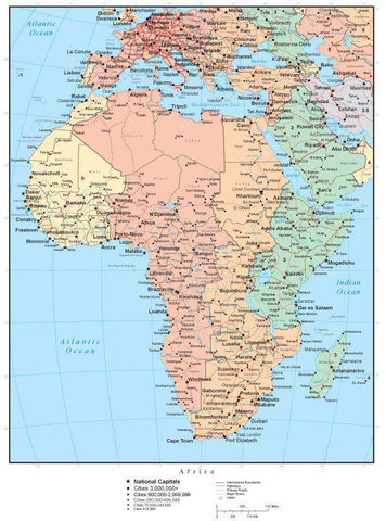 Africa Map with Time Zones