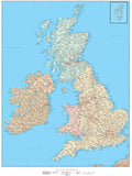 United Kingdom Map - 17 x 22 Inches - High Detail