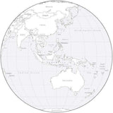 Black & White Globe over Australia Map with Countries