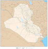 High Detail Iraq Map - 25 inches by 25 inches