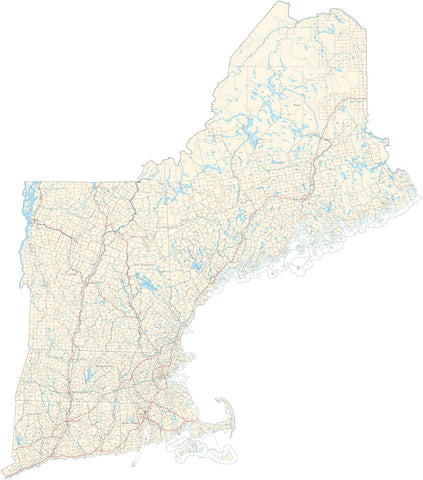 New England Region Map with Minor Civil Divisions