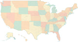 Poster Size USA Map with Counties - Rectangular Projection