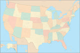 Poster Size USA Map with Counties and County Names