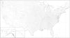 Black & White Poster Size USA Map with Counties - Rectangular Projection