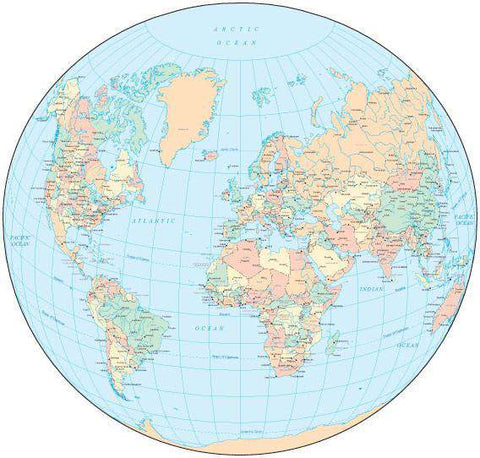 World Map - Circle Projection